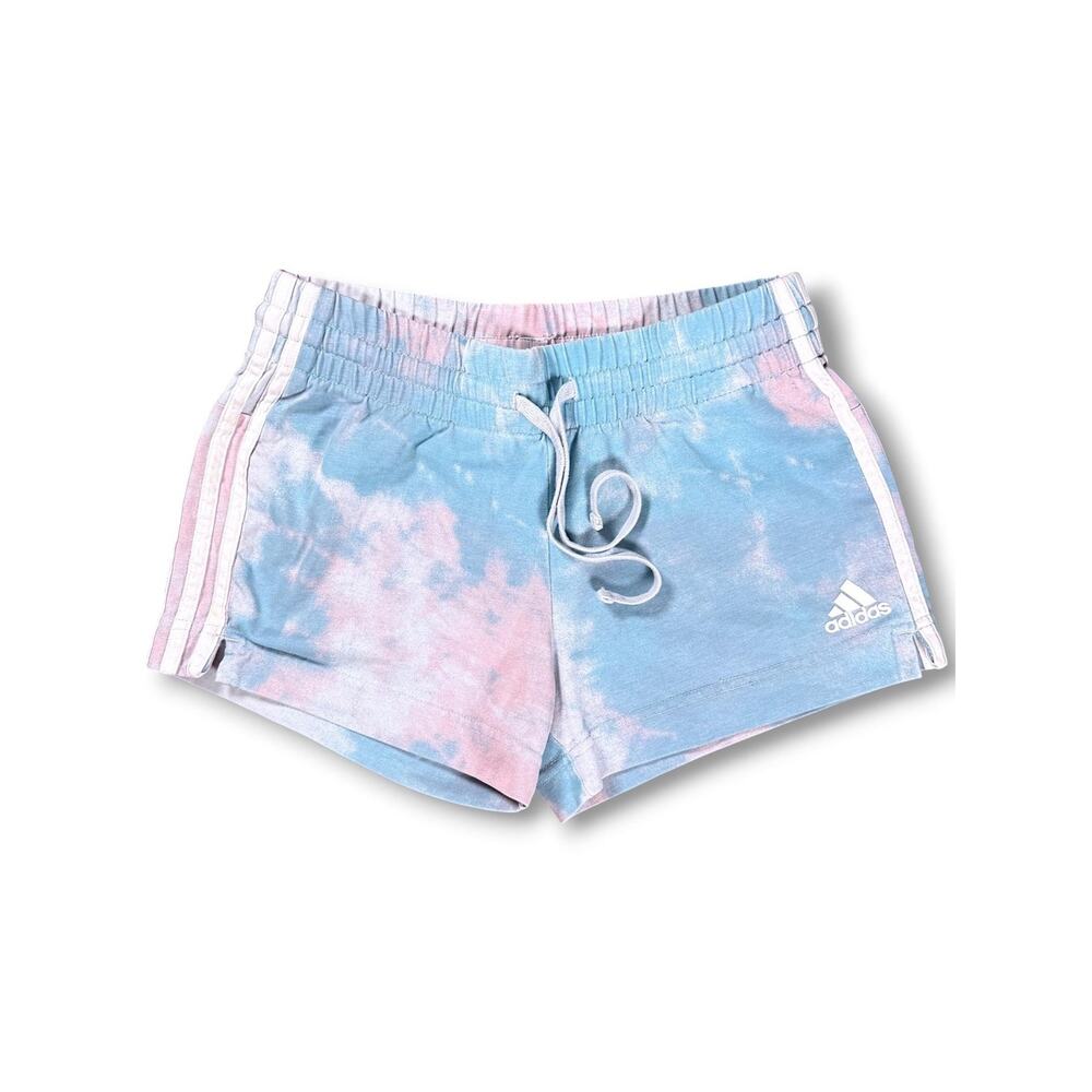 Adidas Womens S Tie Dye Athletic Running Shorts Pastel Blue Pink XS–S Fit Lounge